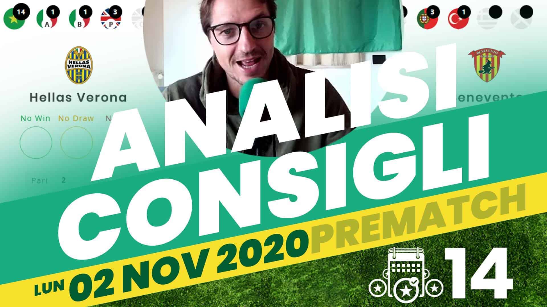 Pronostici Naturali Social YouTube Analisi Pre Partite Lunedi 2 Nov 2020