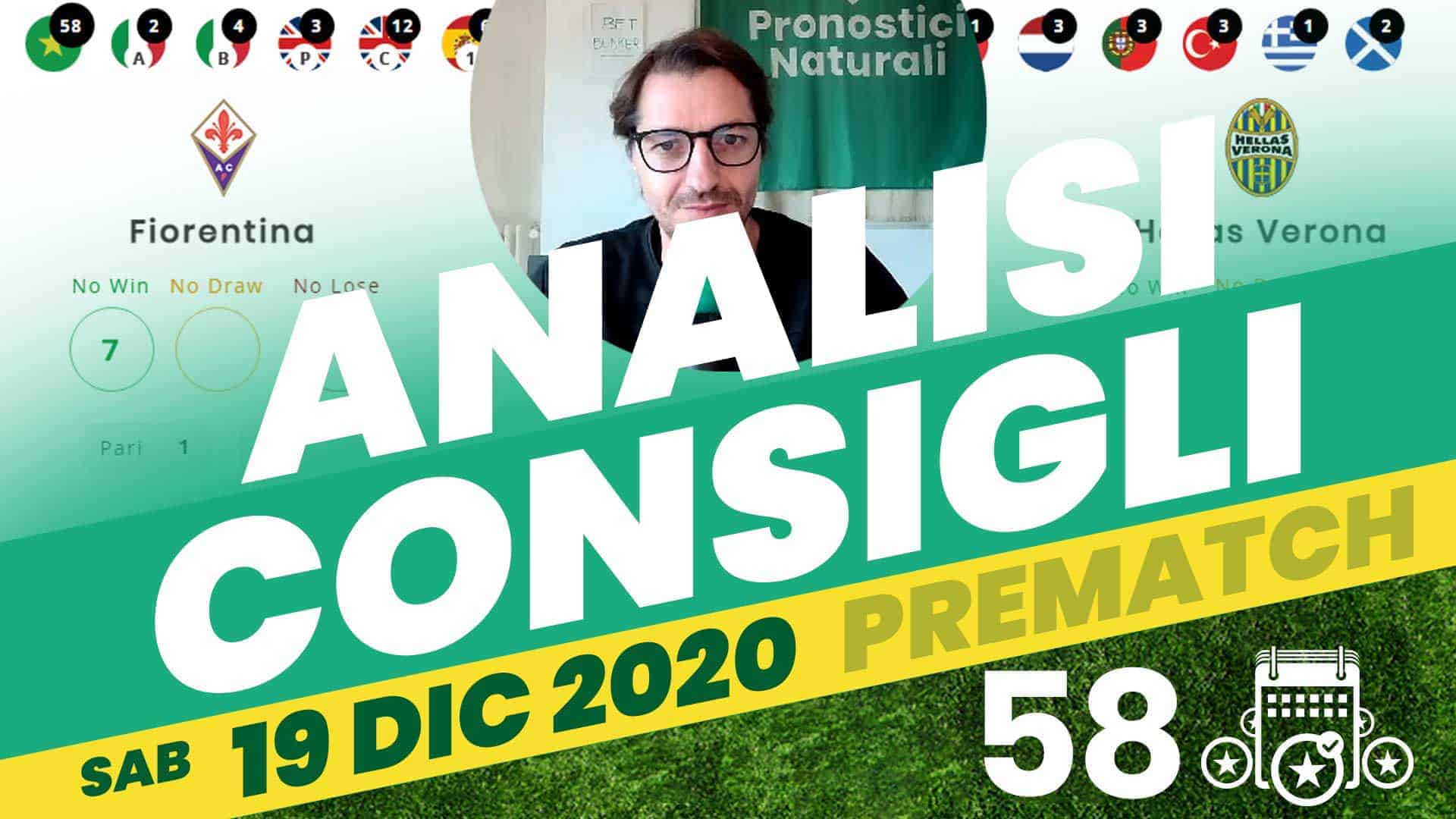 Pronostici Naturali Video Analisi Scommesse Betting Calcio Pre Partite Sabato 19 Dicembre 2020