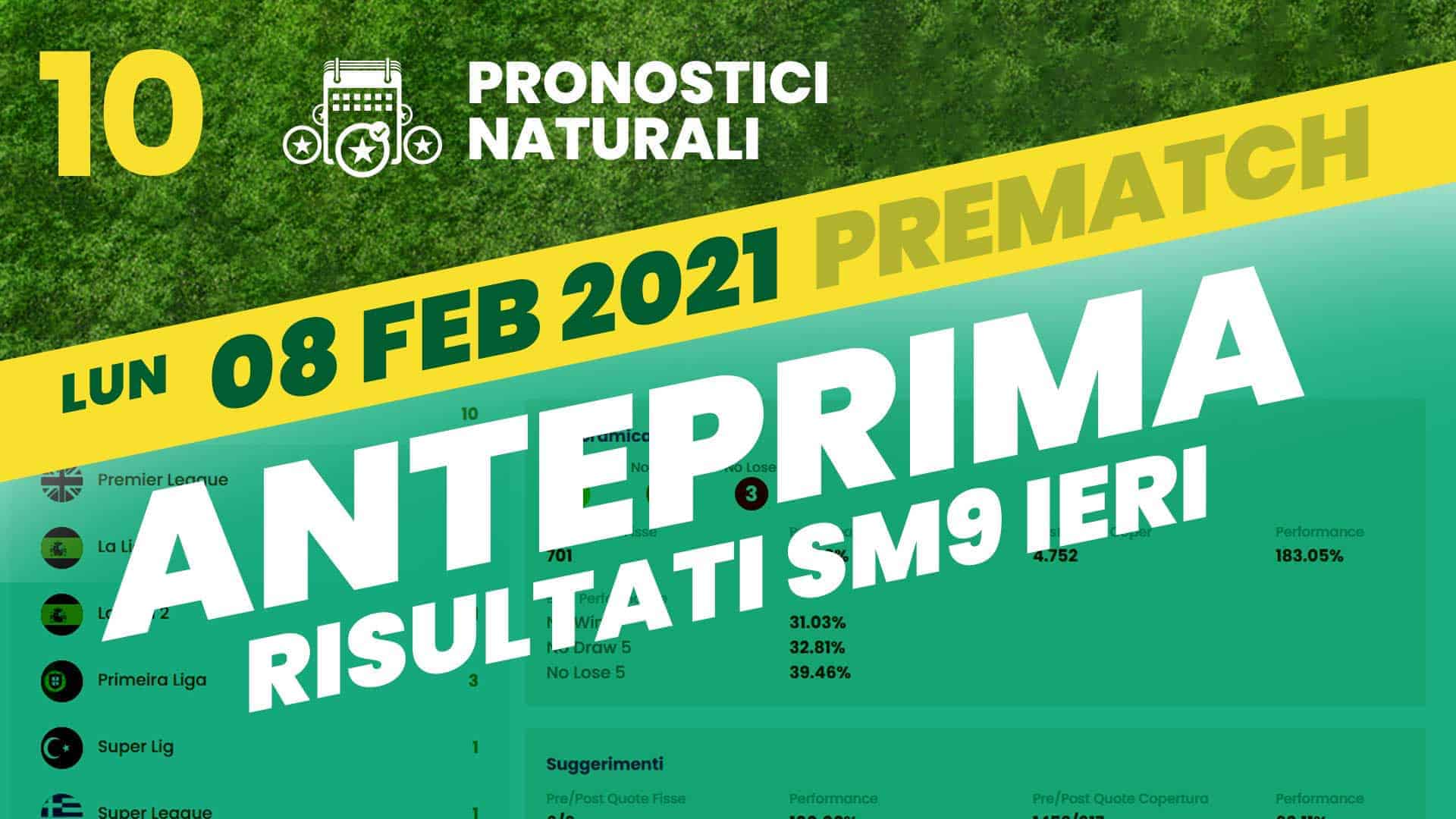 Pronostici Naturali Anteprima Scommesse Betting Calcio Anteprima Partite Lunedi 08 Febbraio 2021