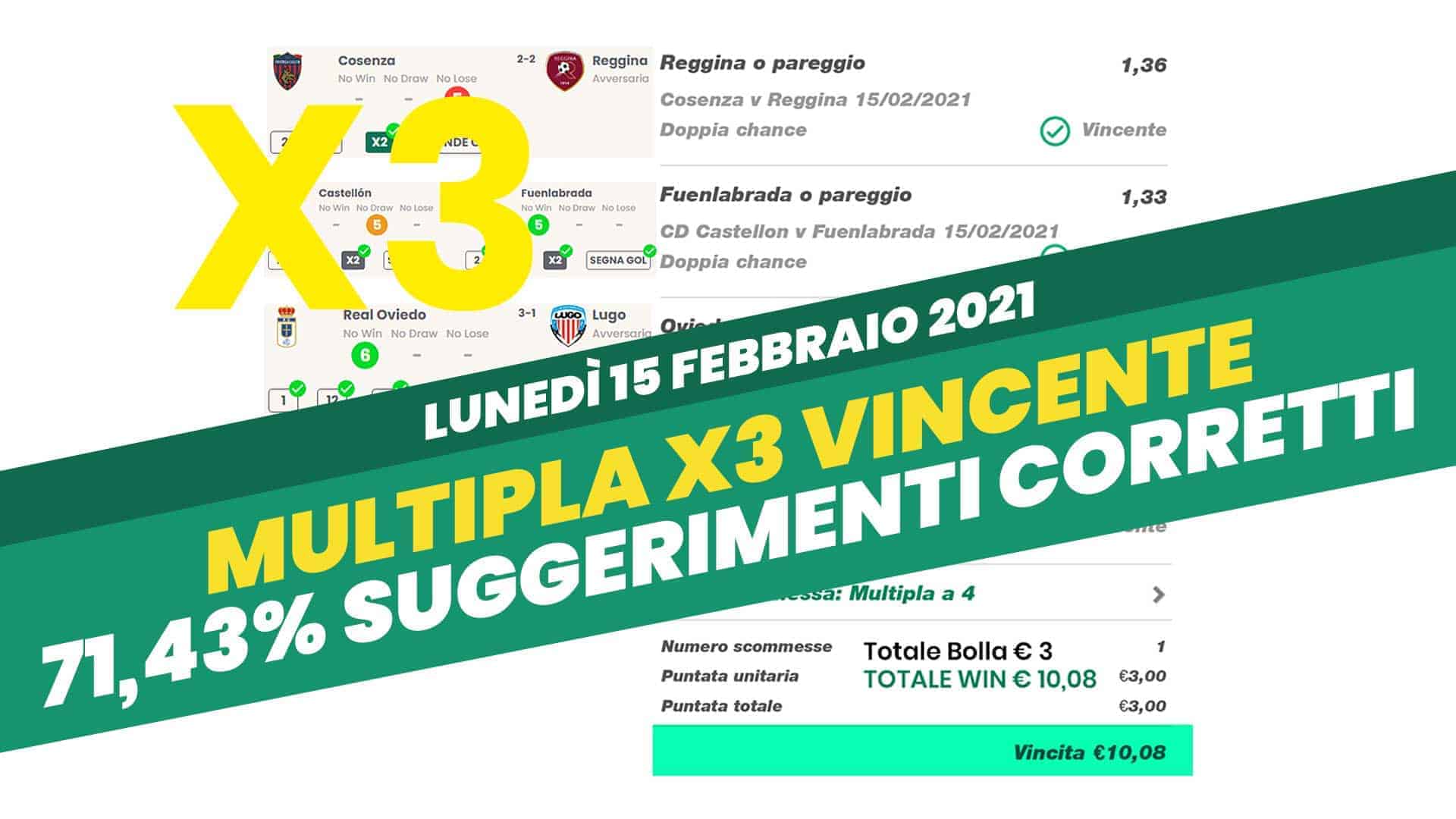 Pronostici Naturali Bolla Calcio Vincente Multipla X3 Lunedi 15 Febbraio 2021 Blog
