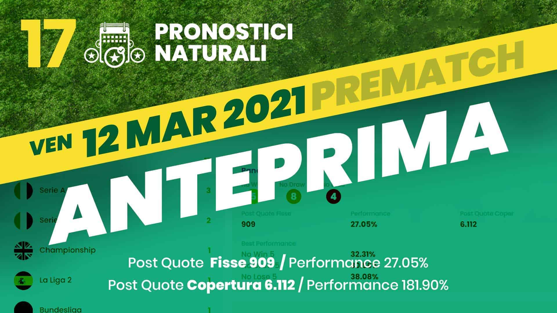 Pronostici Naturali Anteprima Scommesse Betting Calcio Partite Venerdì 12 Marzo 2021