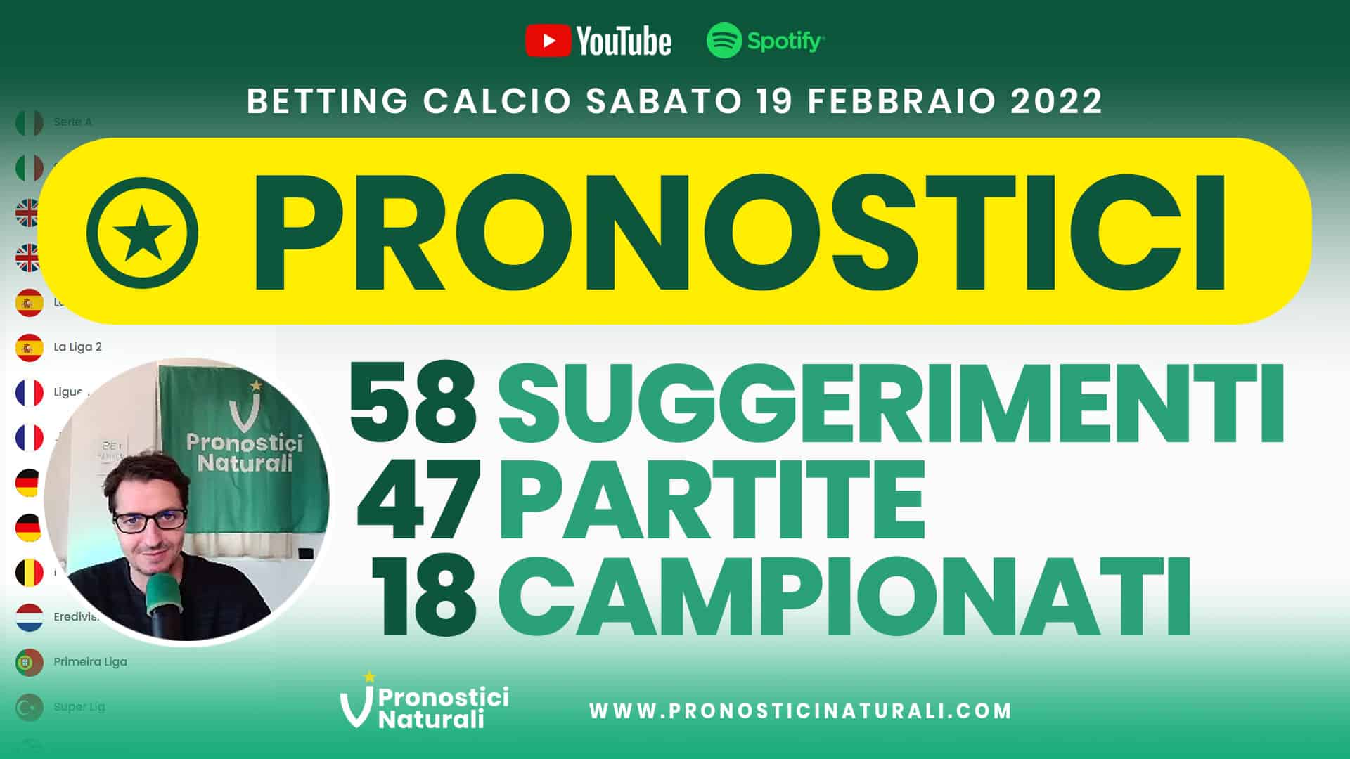 Pronostici Naturali Video Analisi Scommesse Betting Calcio Analisi Pre Partite Sabato 19 Febbraio 2022