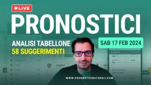 Pronostici Naturali Live Video Analisi Scommesse Betting Calcio Pre Partite Sabato 17 Febbraio 2024